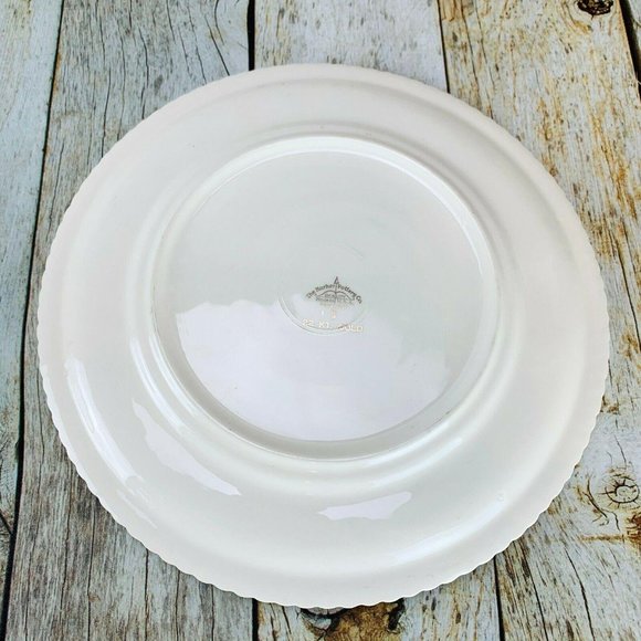 Vntg Harker Pottery WILD ROSE ROYAL Plate W Bowl - Picture 5 of 5